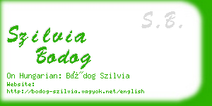 szilvia bodog business card